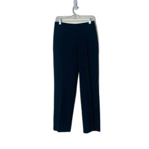 Akris Punto Black Women's Wool Straight Leg Pants 8 $595 Capsule Basic Work Lux